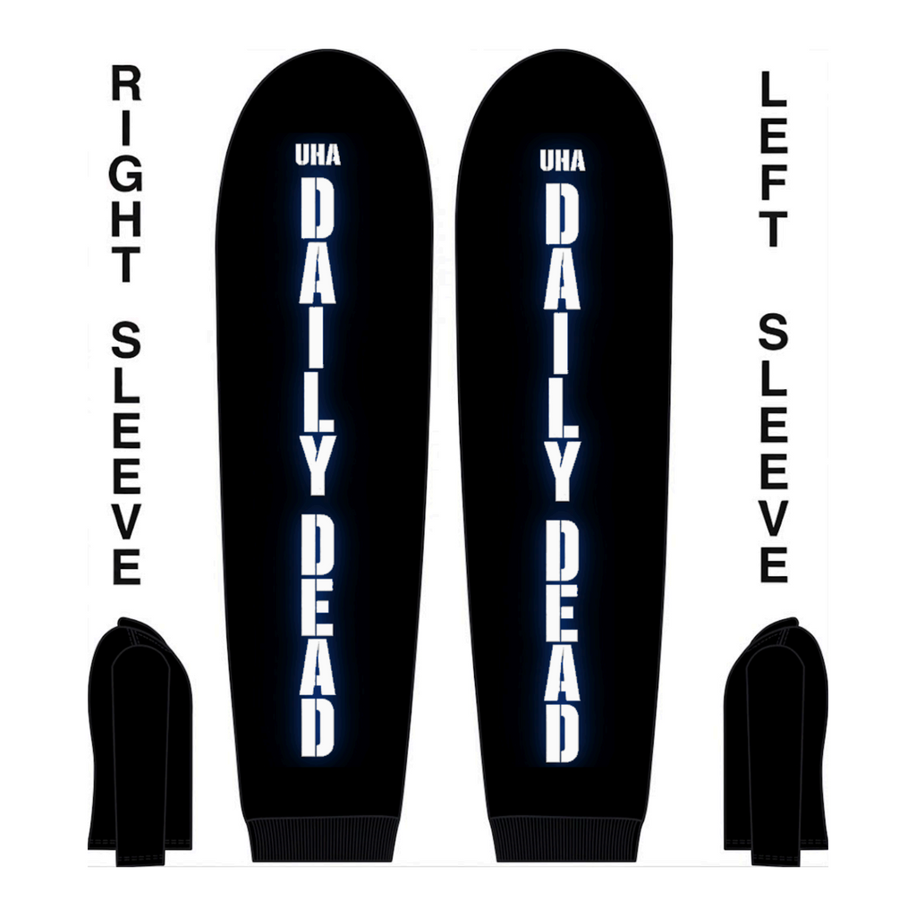 The Daily Dead Joker Why So Dripped hoodie blue sleeve detail