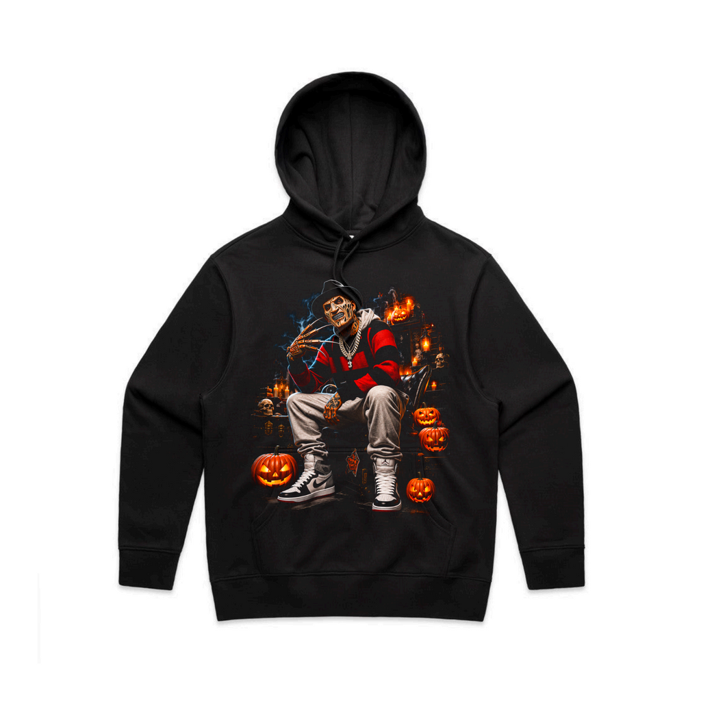 The Daily Dead Freddy Pumpkin Patch hoodie front graphic