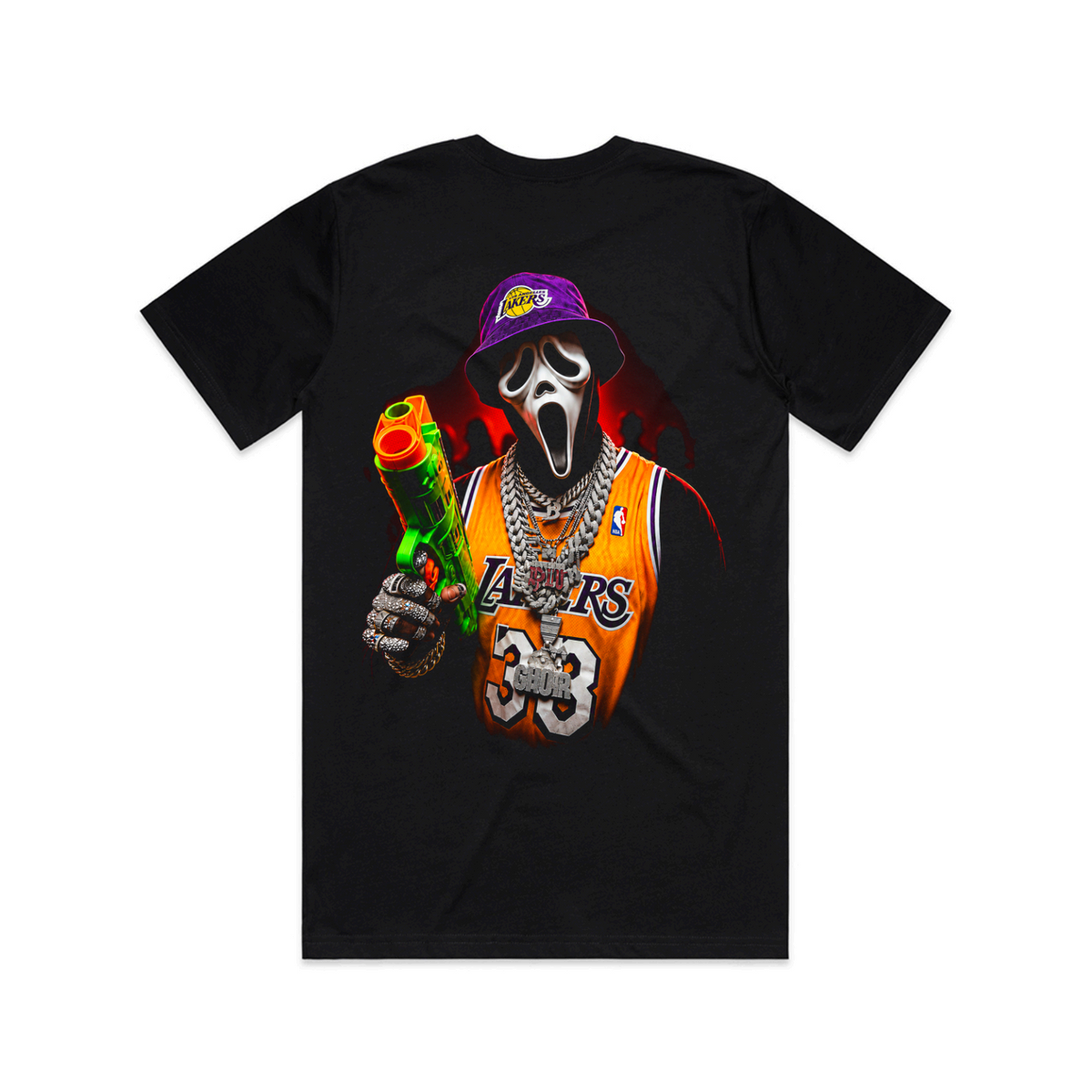 The Daily Dead Ghostface Court Side back print