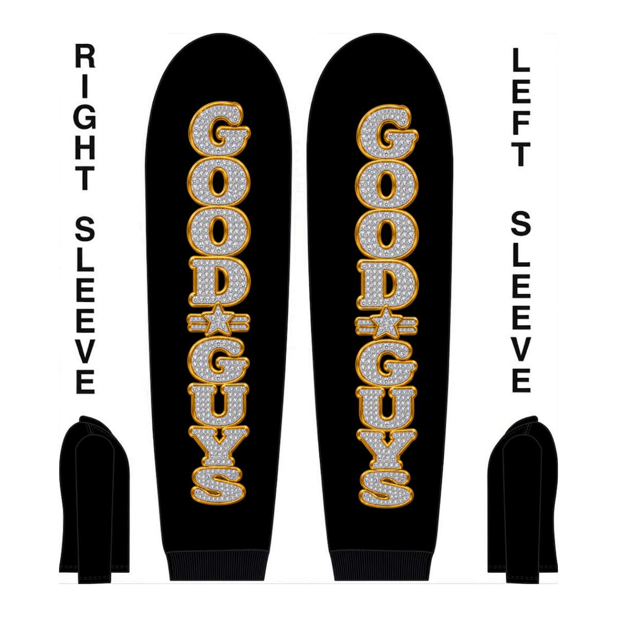 Good Guys gold diamond sleeve print