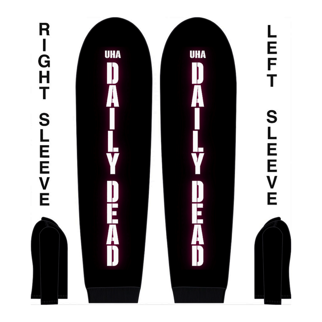 The Daily Dead Ghostface Boss Mode hoodie pink sleeve detail