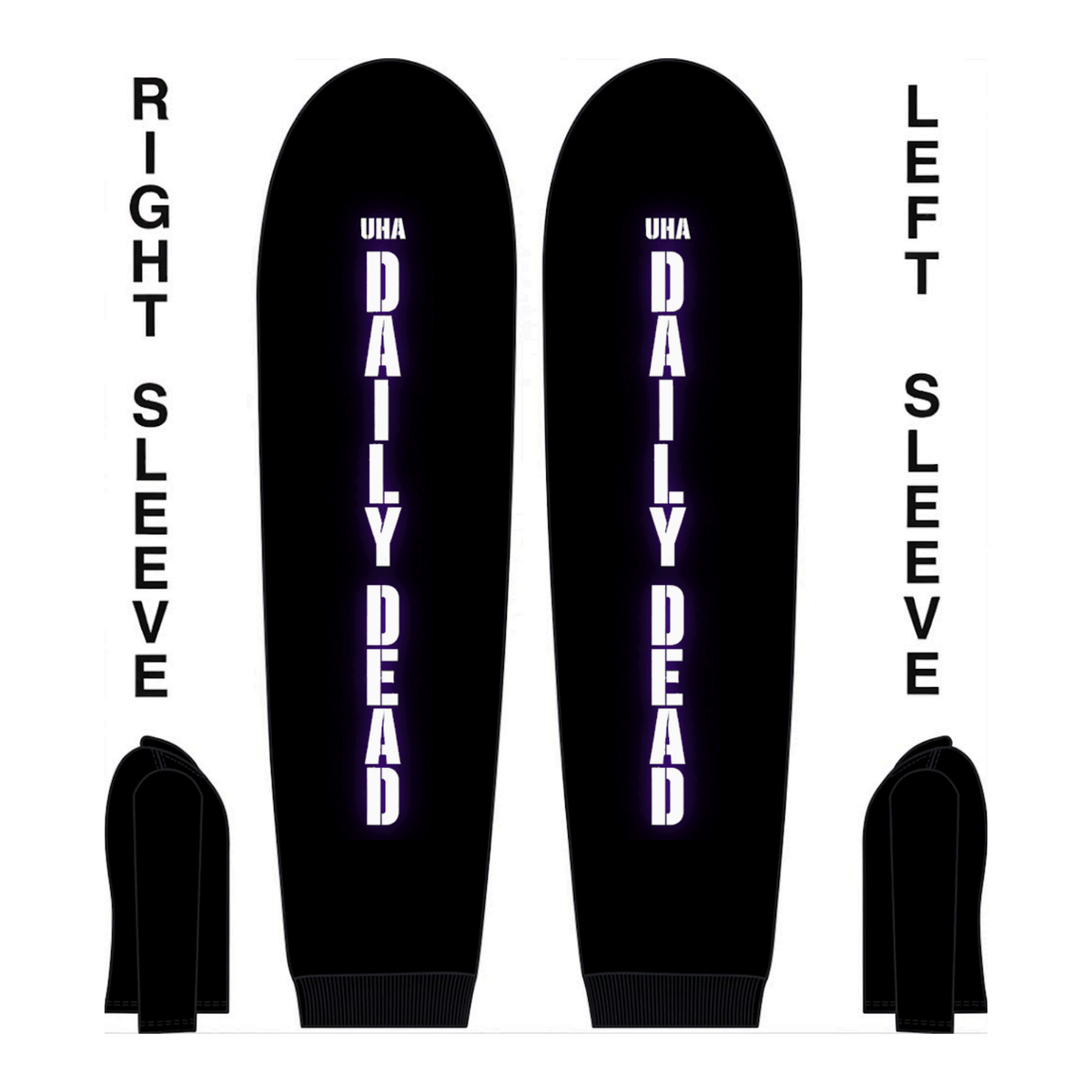 The Daily Dead Freddy and Jason Last Call hoodie purple sleeve detail