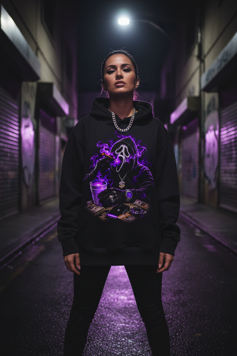 Female Model - Purple Haze Hoodie