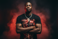 Black male model wearing The Daily Dead Jason Share a Coke tee