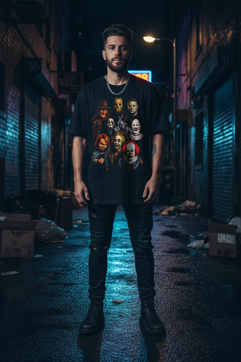 Male model wearing The Daily Dead Legends tee