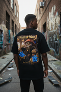 Male model showing the large Psili Man Bluey Vuitton back artwork