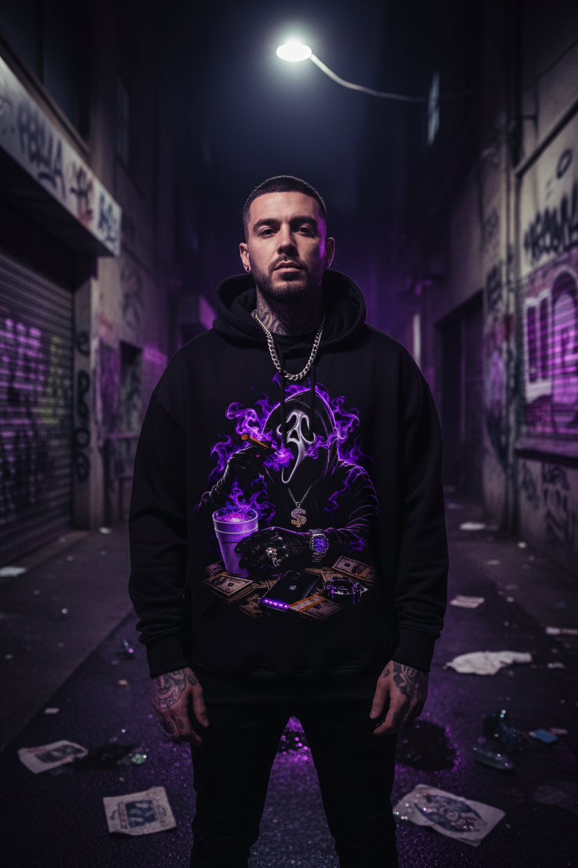 Male Model - Purple Haze Hoodie